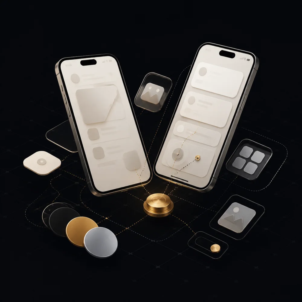 Deux applications mobiles et leurs composants d’interface connectés